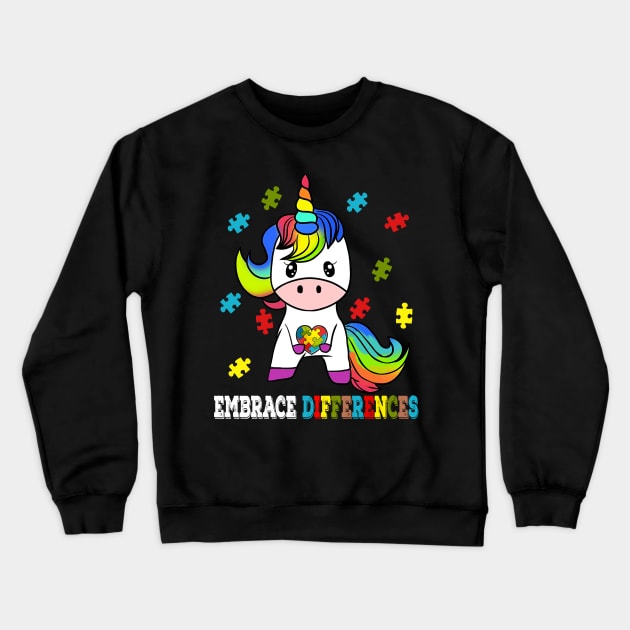 Unicorn Puzzle Piece Autism Awareness Crewneck Sweatshirt by suttonouz9